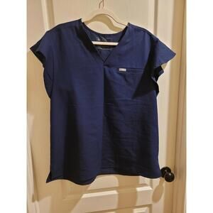 Figs Scrub Top XXL Navy Blue With Flutter Sleeve